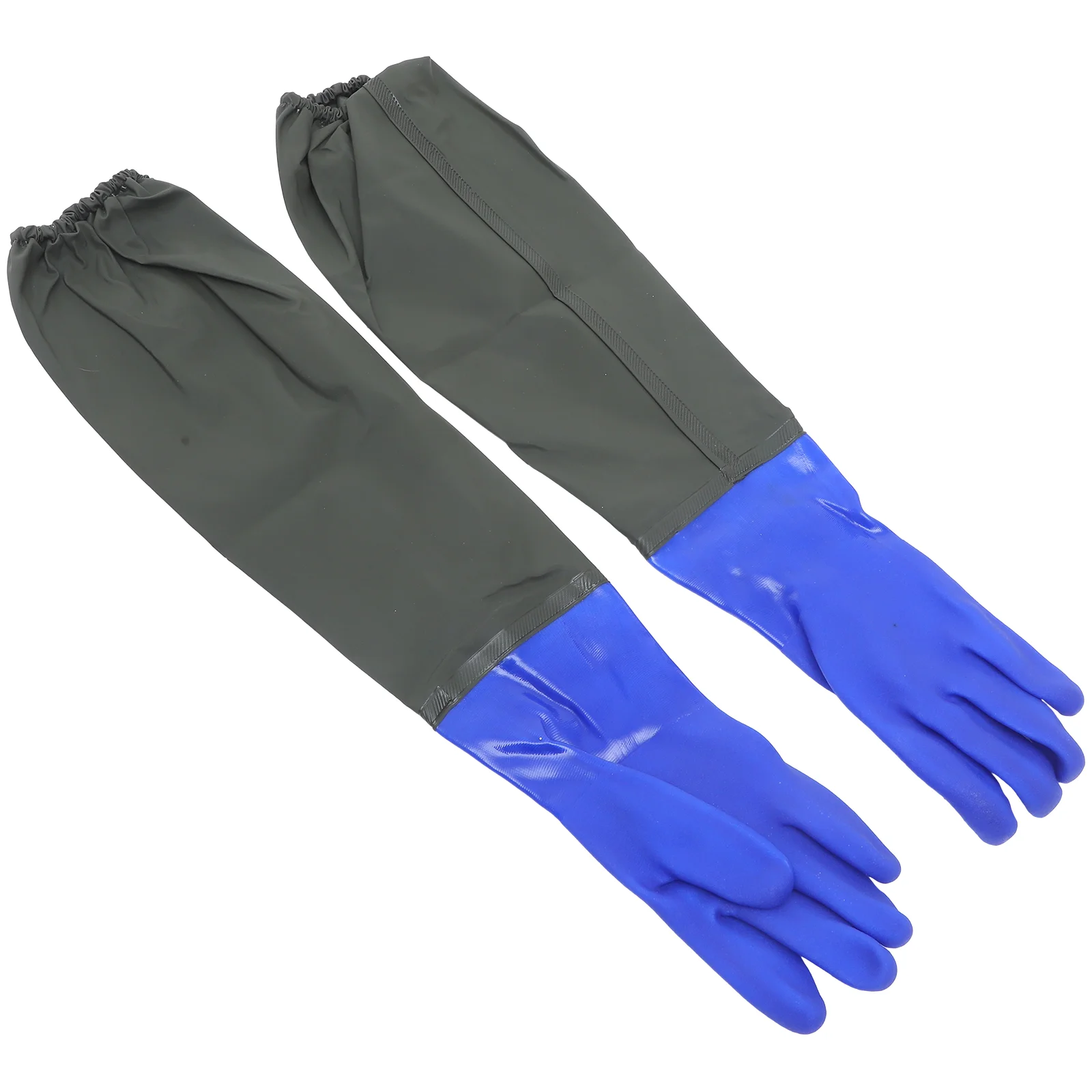 

Multi-function Fish Gloves Daily Use Extra Long Waterproof for Men Outdoor Planting Blue Fabric Man