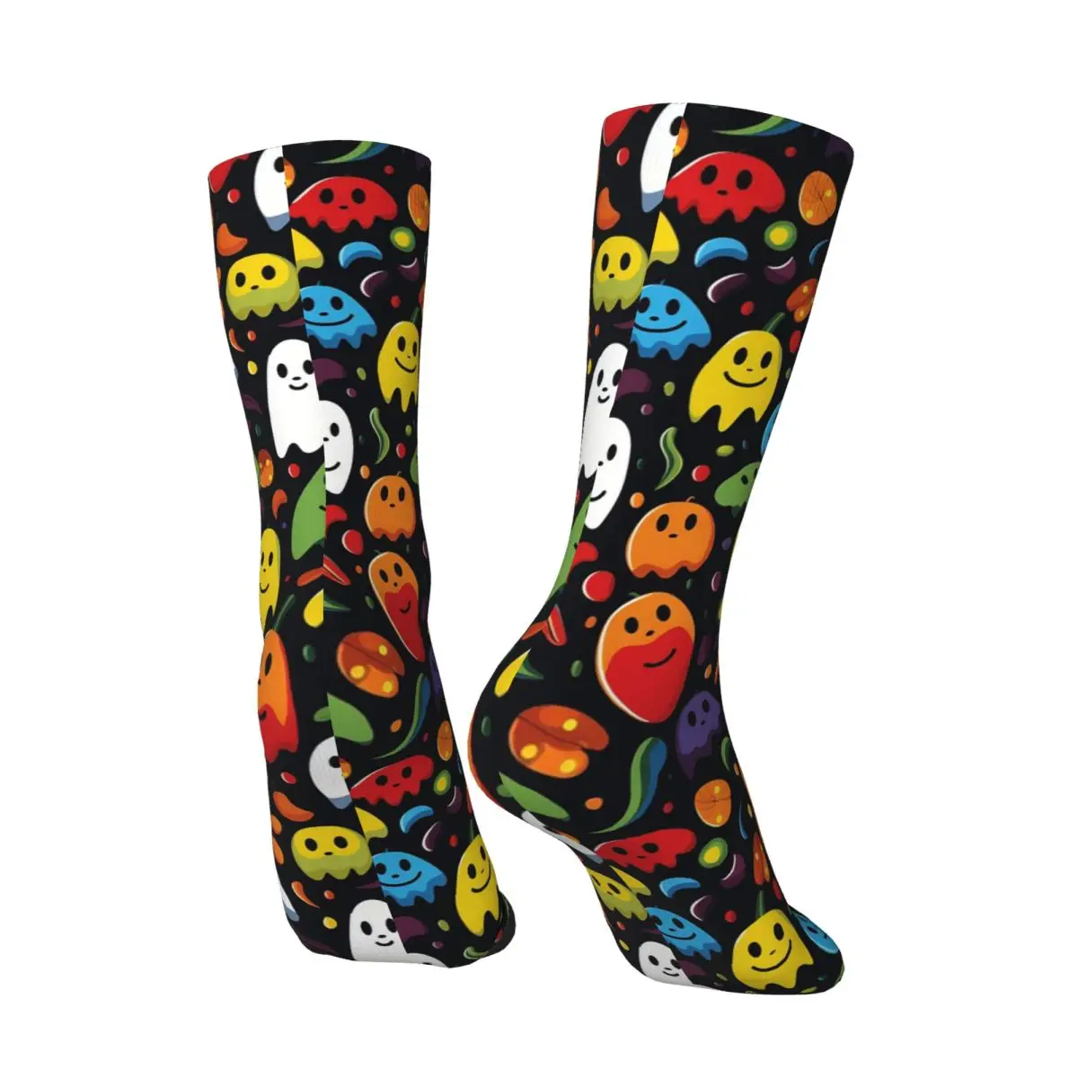 All Seasons Cartoon Halloween Ghost Socks Harajuku Sport Middle Tube Socks Funny Stockings for Men Women Valentine's Day Gifts