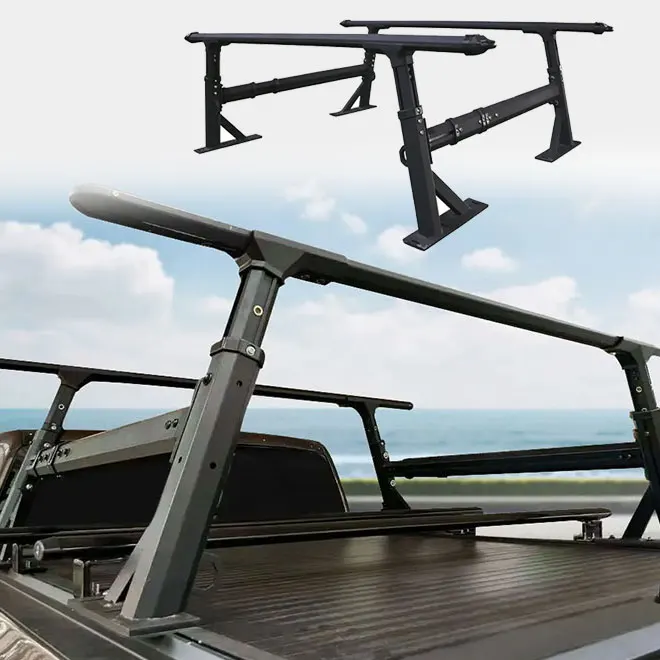 

Universal Heavy Duty Luggage Cargo Carrier Aluminum Pickup Rear Bed Roof Rack Cross Bars for Pickup Trucks