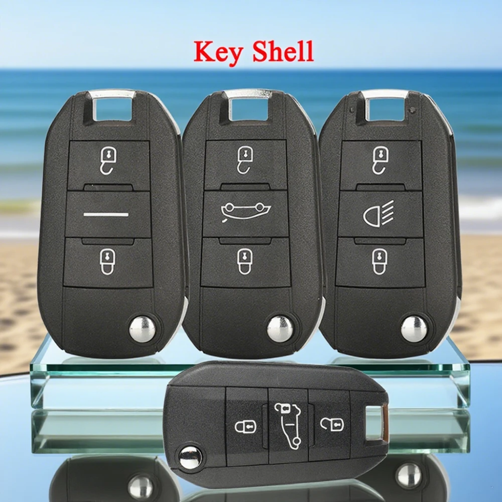 

jingyuqin 2/3 Buttons Remote Car Key Shell Case For Peugeot 208 301 308 508 2008 3008 Fit Citroen C3 C4 C4L Fob HU83 VA2 Blade
