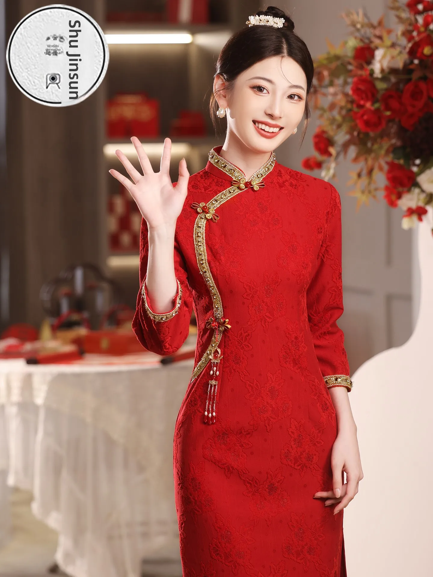 rosso-cinese-sle-lungo-migliorato-dr-daily-indossabile-da-donna-vintage-dr-caldo-fibra-di-poliestere-seven-sve-lungo-d