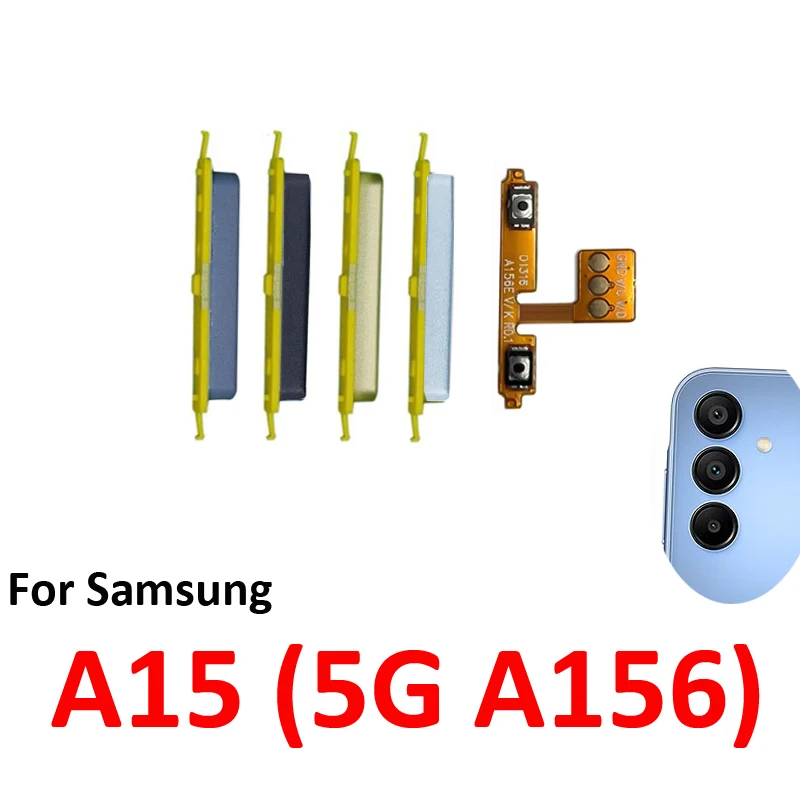 For Samsung Galaxy A15 5G A156 Phone New Volume Button Up Down External Key Internal Flex Cable Ribbon Replacement Repair Parts