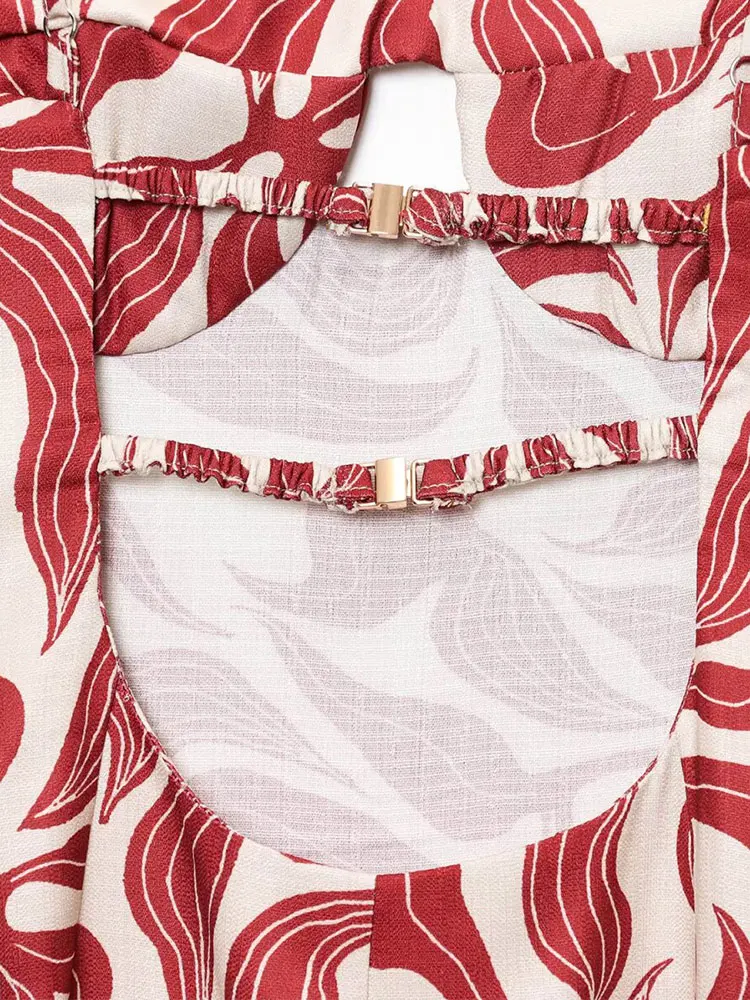 Seksowna Elegancka Codzienna Damska Sukienka Cami z Nadrukiem Bez Rękawów Prosta Vestidos Moda 2025 Letnia Sukienka na Imprezę