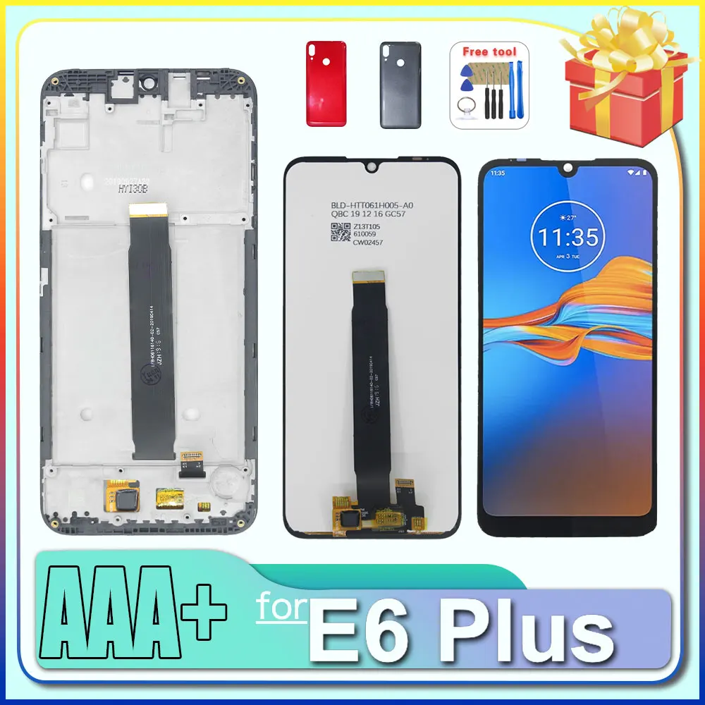 Nueva Pantalla LCD para Motorola Moto E6 Plus, Pantalla Táctil Digitalizadora de Repuesto para Moto E6 Plus XT2025 con Marco