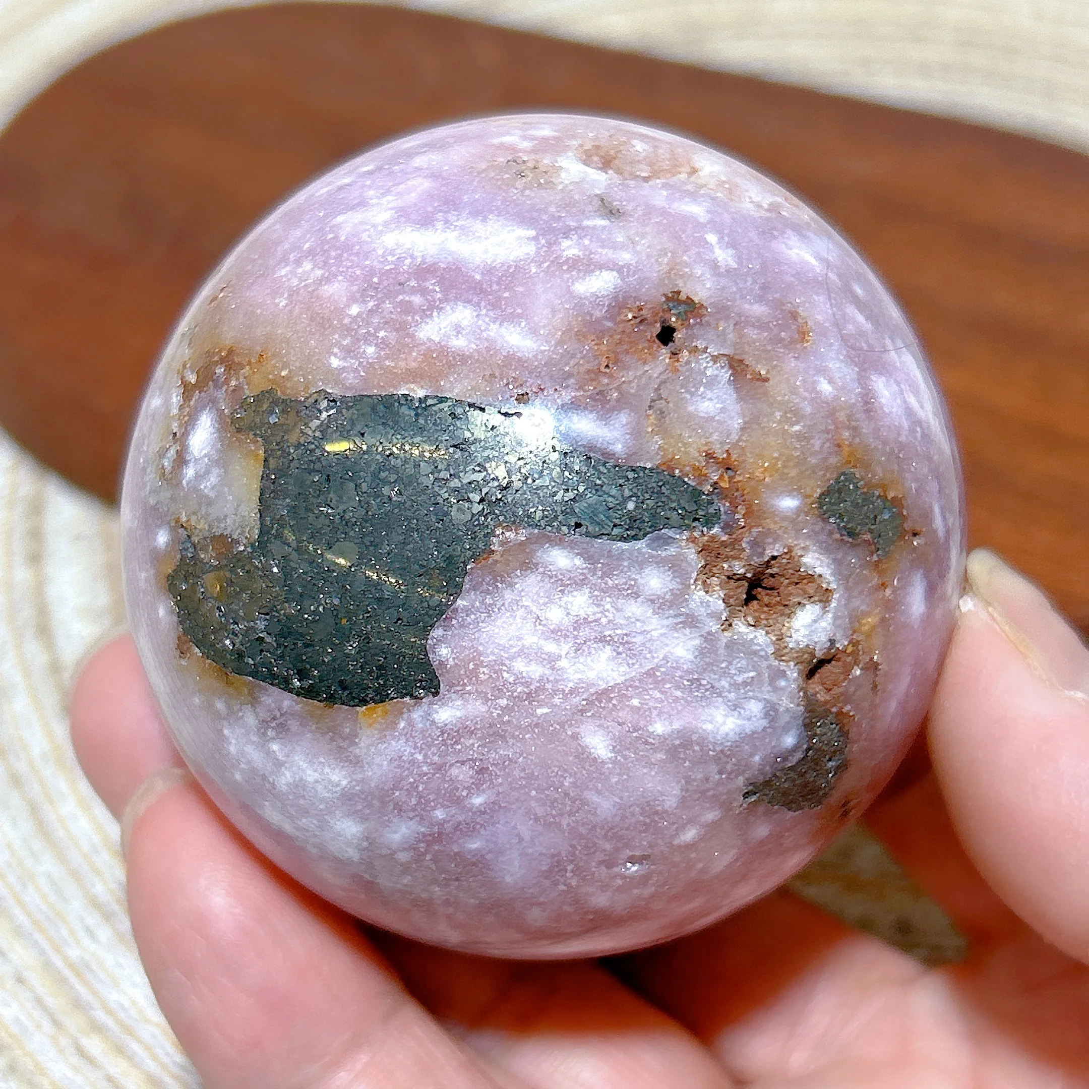 Healing Natural Crystals Pink Amethyst Flower Agate With Pyrite Sphere Geode Druzy High Quality Home Decorations Room Decor Gift