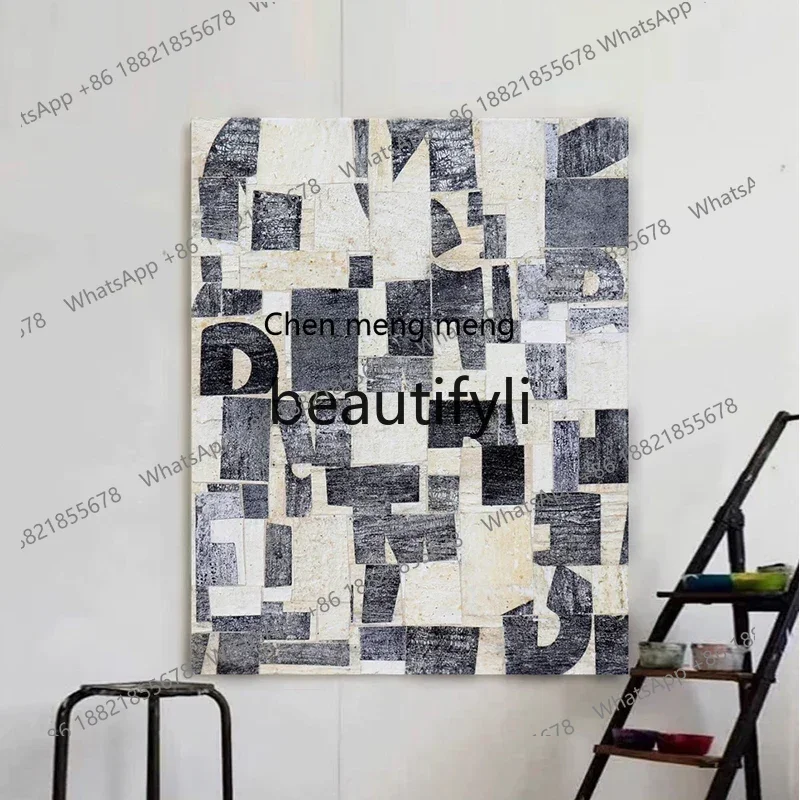 

D178 Modern simple oil painting, abstract pure hand-painted art, living room decorative painting, porch hanging painting