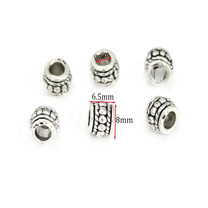 30PCS/lot Metal Beads Charm Big Hole Round Loose Spacer Beads Accessories For DIY Handmade Bracelet Jewelry Making Supplies