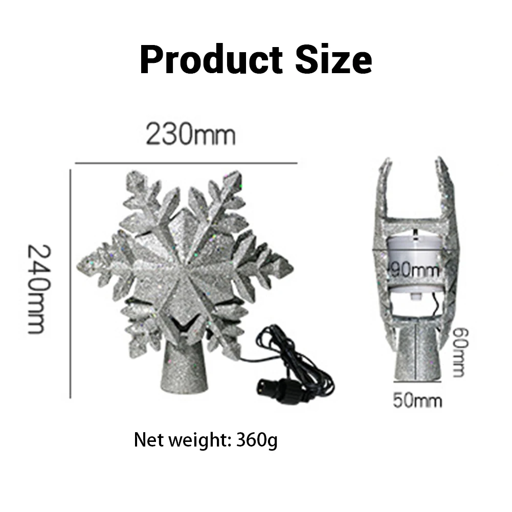 LED Weihnachts baum Topper Lichter mit Schneeflocke Projektor führte Projektor Magie Projekt Licht für Weihnachts baum Dekorationen
