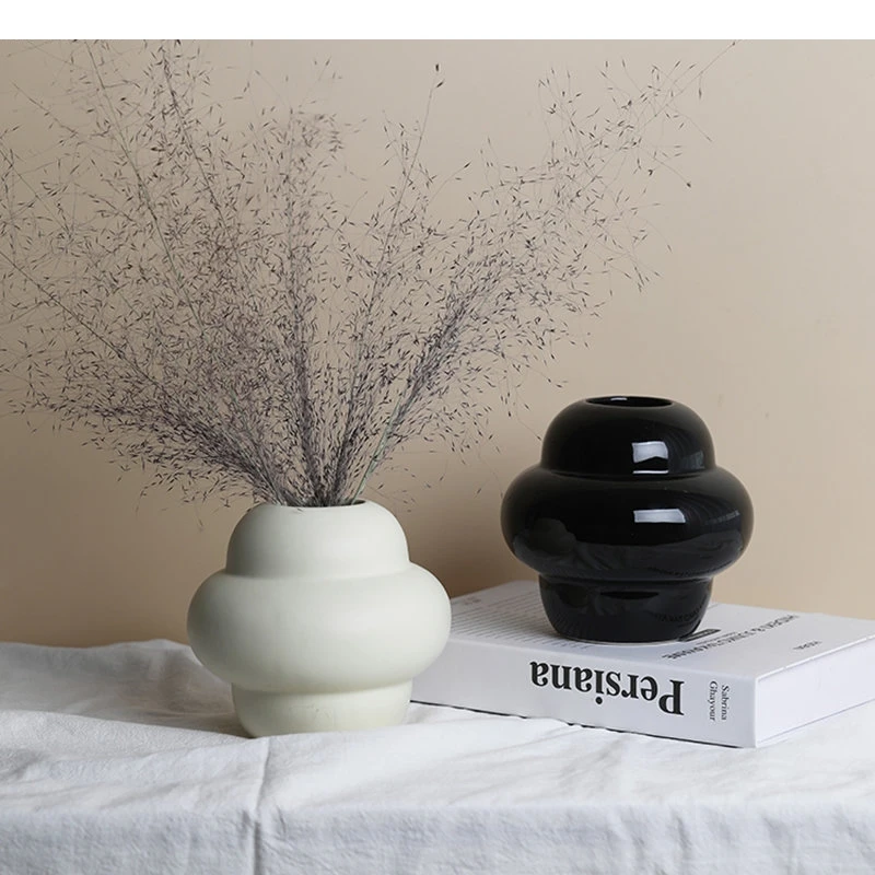 Modern Ceramic Vases Plant Flower Utensils Pots Simple Home Desktop Solid Color Arrangement Living Room Decoration