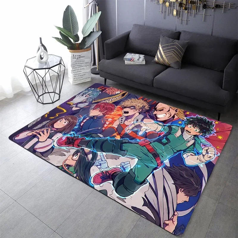 

My Hero Academia Rugs Fashion 3D Printing Anime Living Room Bedroom Large Area Soft Carpet Home Children's Room Cute Floor Mat