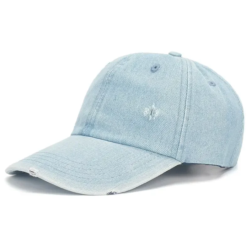 

Men's Retro Washed Blue Baseball Cap - Japanese Style Soft Top Snapback, Hat for Women, Slimming Face