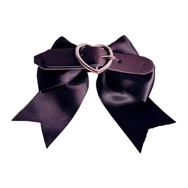 

652F Gothic Bowknot Shape Hair Clip Halloween Party Headwear for Woman Girls Taking Photo Ponytail Bangs Non-slip Hairpin