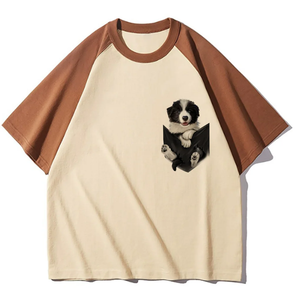 Border Collie top tees teen Classic Digital Pop Culture Vintage 80s t shirt University Grunge 2000s Psychedelic Gothic aesthetic