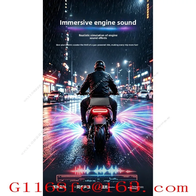 Motorcycle Sound Wave Bluetooth Speaker Electric Vehicle Riding Colorful Lighting Audio Outdoor Waterproof Heavy Bass Factory