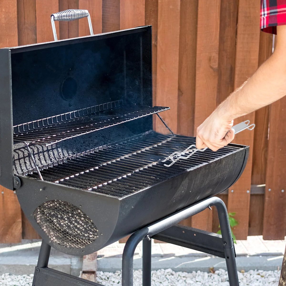 

1Pcs Stainless Steel Bbq Fork Mesh Clip for Outdoor Camping Travel Parties Grilling Cooking Tool Clips Bbq Racks Pick