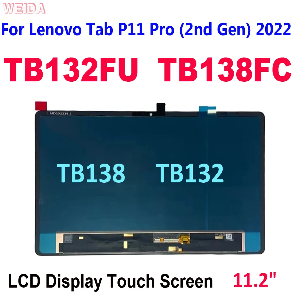 

11.2" Original LCD For Lenovo Tab P11 Pro (2nd Gen) 2022 LCD TB138 TB132 TB132FU TB138FC LCD Display Touch Screen Assembly