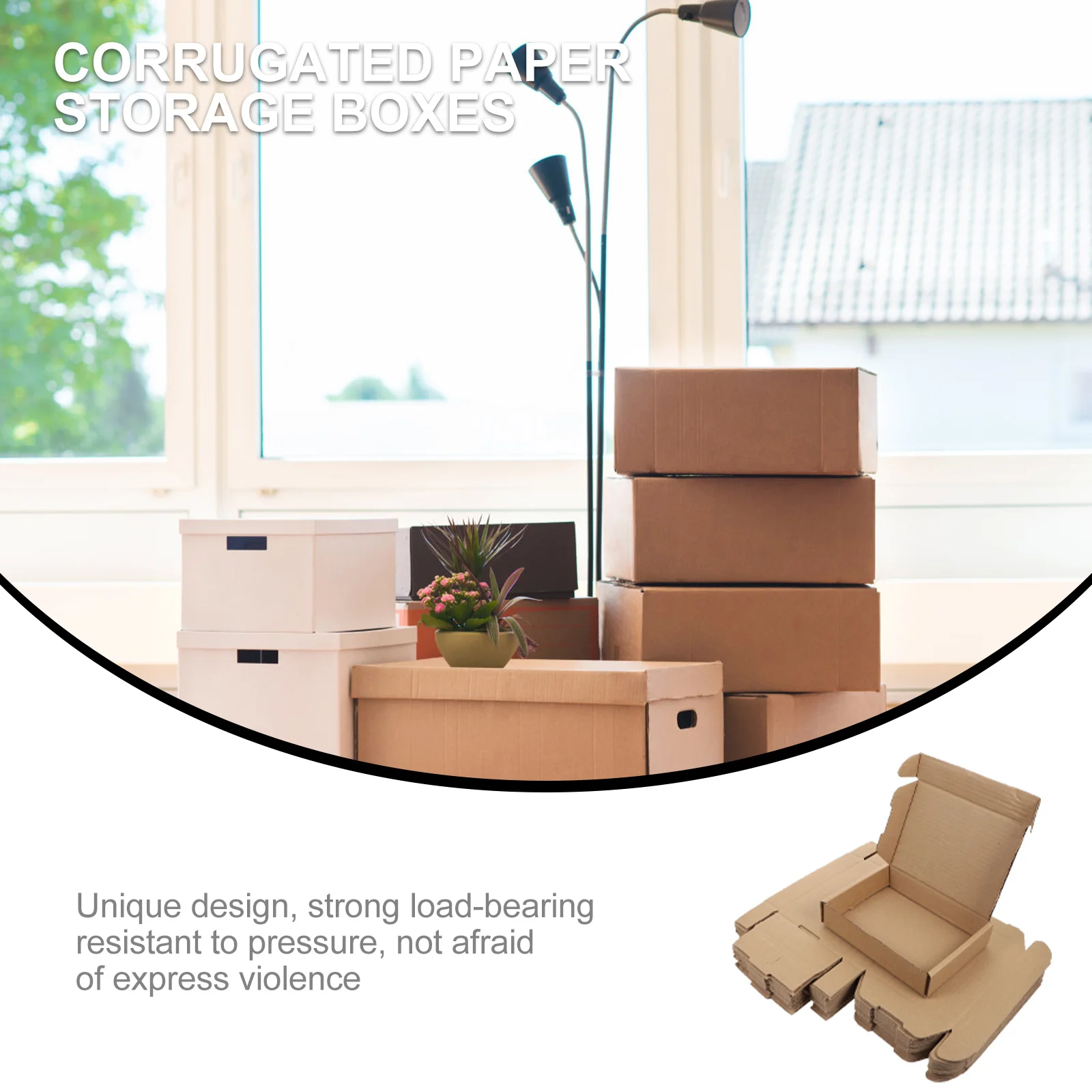 20Pcs Corrugated Cardboard Boxes Unique Design Pressure-Resistant Multi-Use Moving Packing Storage Shipping Boxes