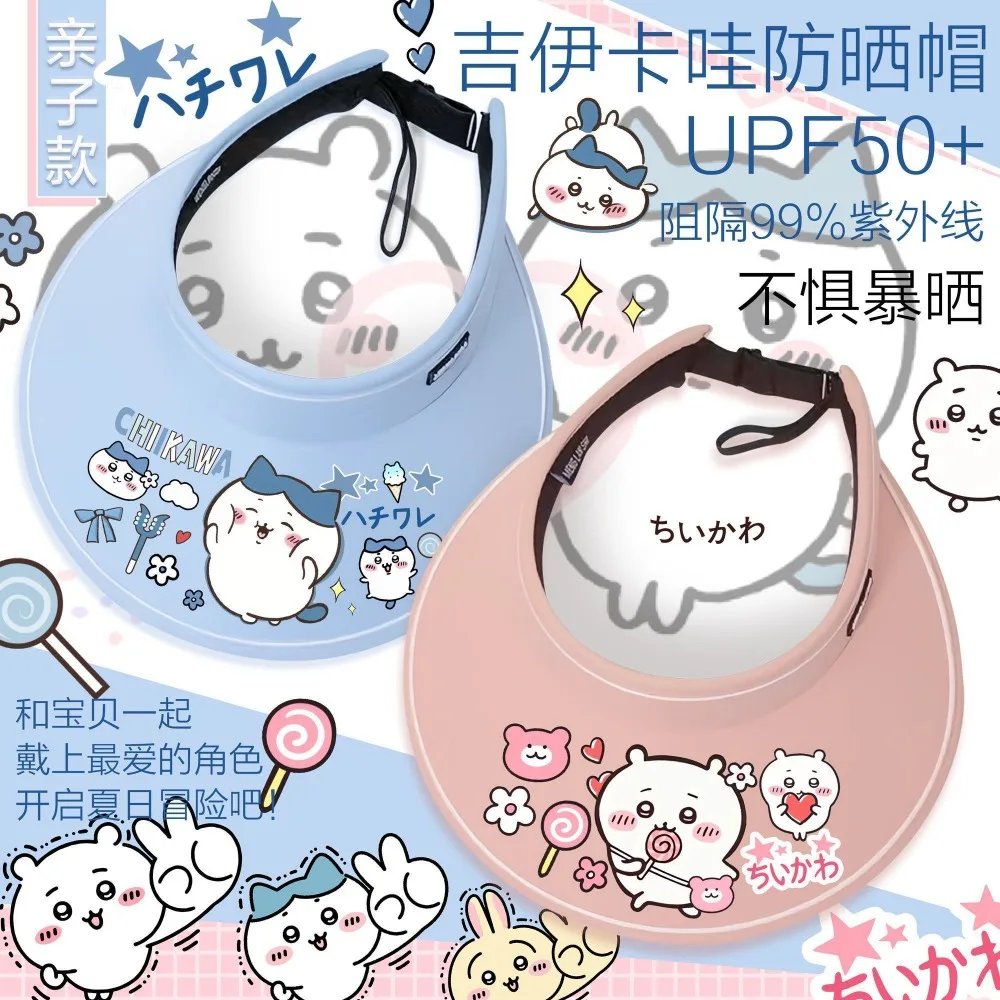 

Chiikawa Sun Hat Student Summer UV Protection Breathable Sunscreen Cap Cartoon Outdoor Anti-UV Sunshade Hat Travel Accessory