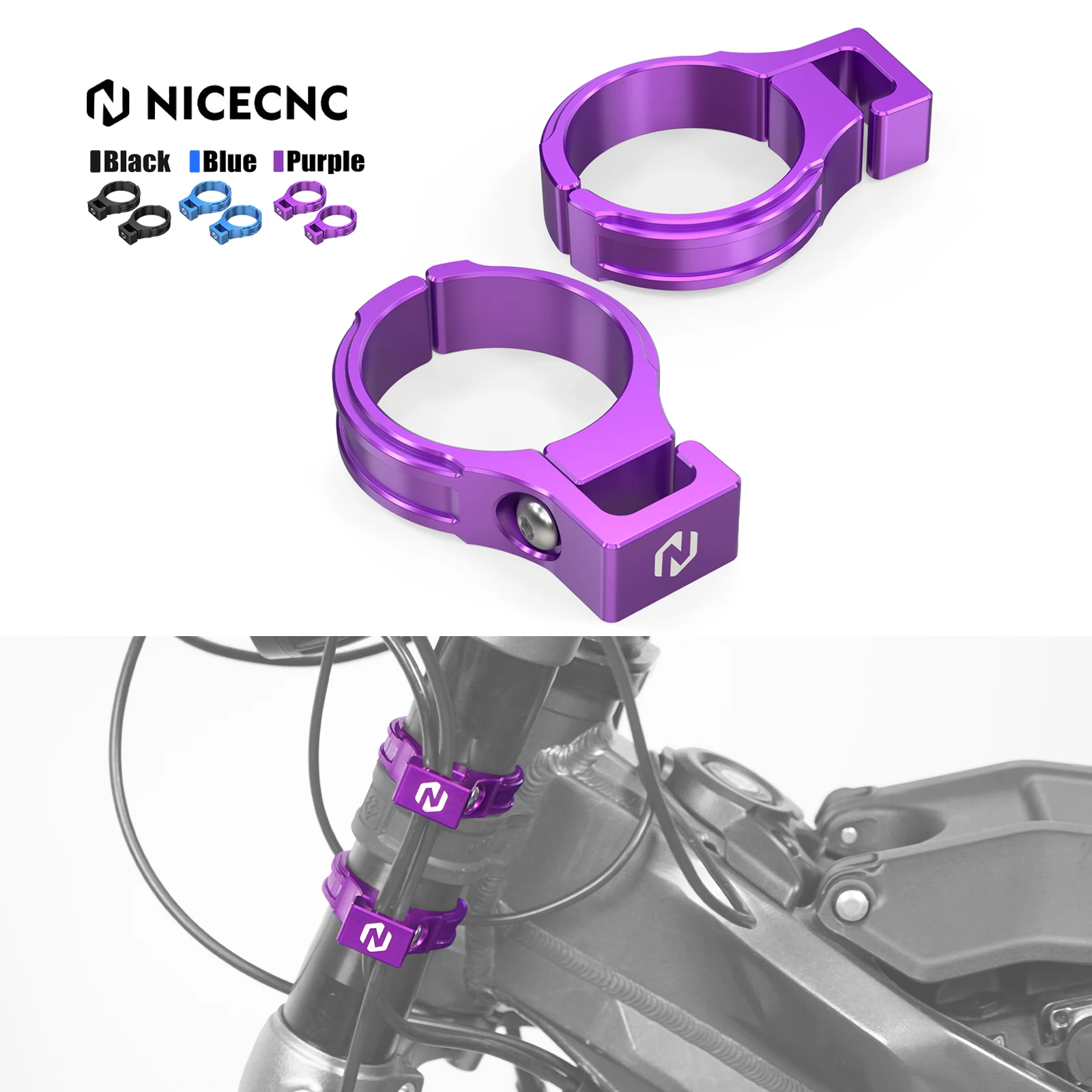 

NiceCNC For Surron Light Bee X Motorcycle 2PCS Front Fork Hose Brake Line Holder For Sur-Ron Light Bee X S L1E Segway X 160 260