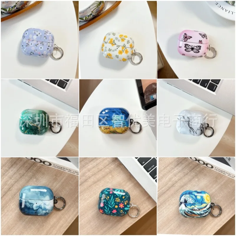 Suitable for Samsung Galaxy Buds3 Earphone Cover Oil Painting Flower for  Buds3Pro/FE Wireless Bluetooth Protective Cover - view 2