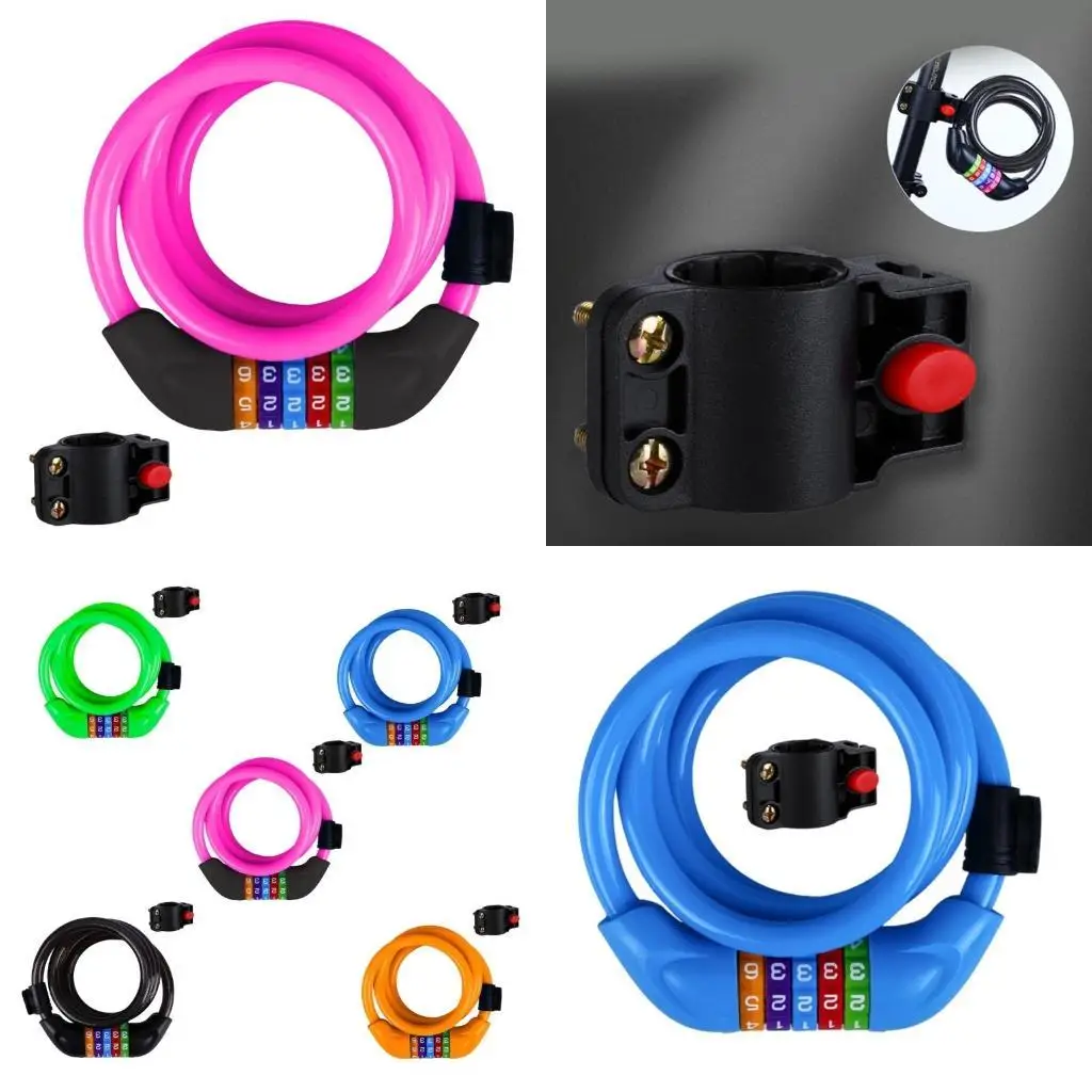 

Y1UC 5Digit Combination Bike Cable Lock Coiling Bike Lock Bike Password Lock