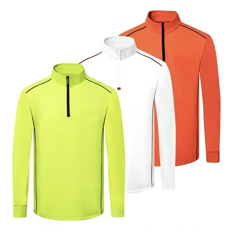 

Autumn/Winter New Product Golf Men's Clothing Outdoor Sports Quick drying Long sleeved T-shirt Half zip Pullover Versatile Top