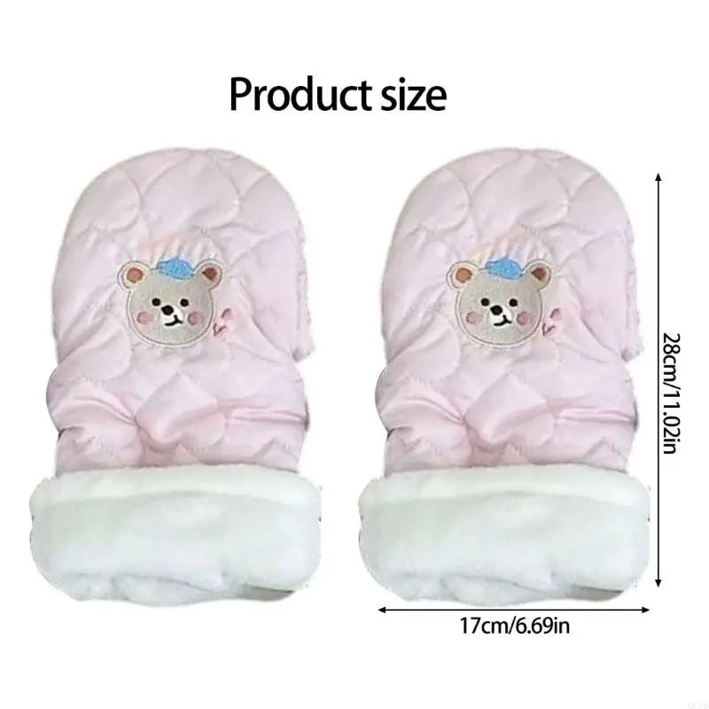 1 Pair Cosy Cotton Lined Mitts Hand Muff for Pushchair Handle Providing Gentle from Cold Conditions