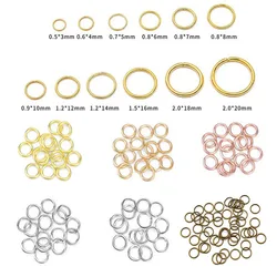 50-200PCS 3 4 6 8 10 12 14 16 20 mm anelli di salto aperti ad anello singolo connettori ad anello diviso per accessori per la creazione di gioielli all'ingrosso