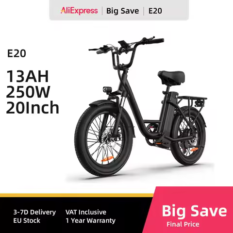 URLIFE E20 Electric Bike For Adults 250W Motor Electric Bike 48V 13AH 20 Inch Tires City Commuter Electric Bike