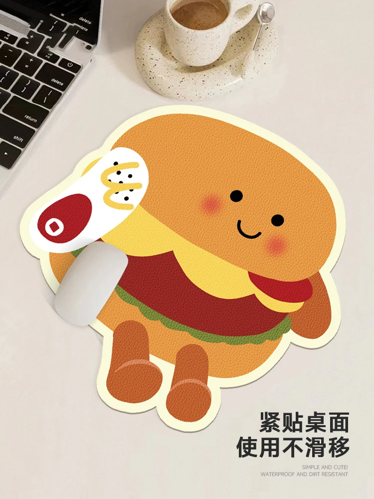 Кожаный коврик для мыши в форме ракетки для настольного тенниса, женская защита запястья, портативный компьютер, коврик для офисного стола