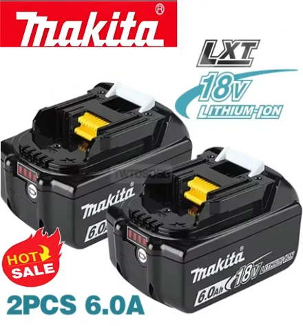 🍉 ماكيتا بطارية ليثيوم قابلة للشحن 18 فولت 6000 مللي أمبير الأصلي ماكيتا أداة بطارية BL1860 BL1850 DC18RC شاحن بطارية 18 فولت 🍉