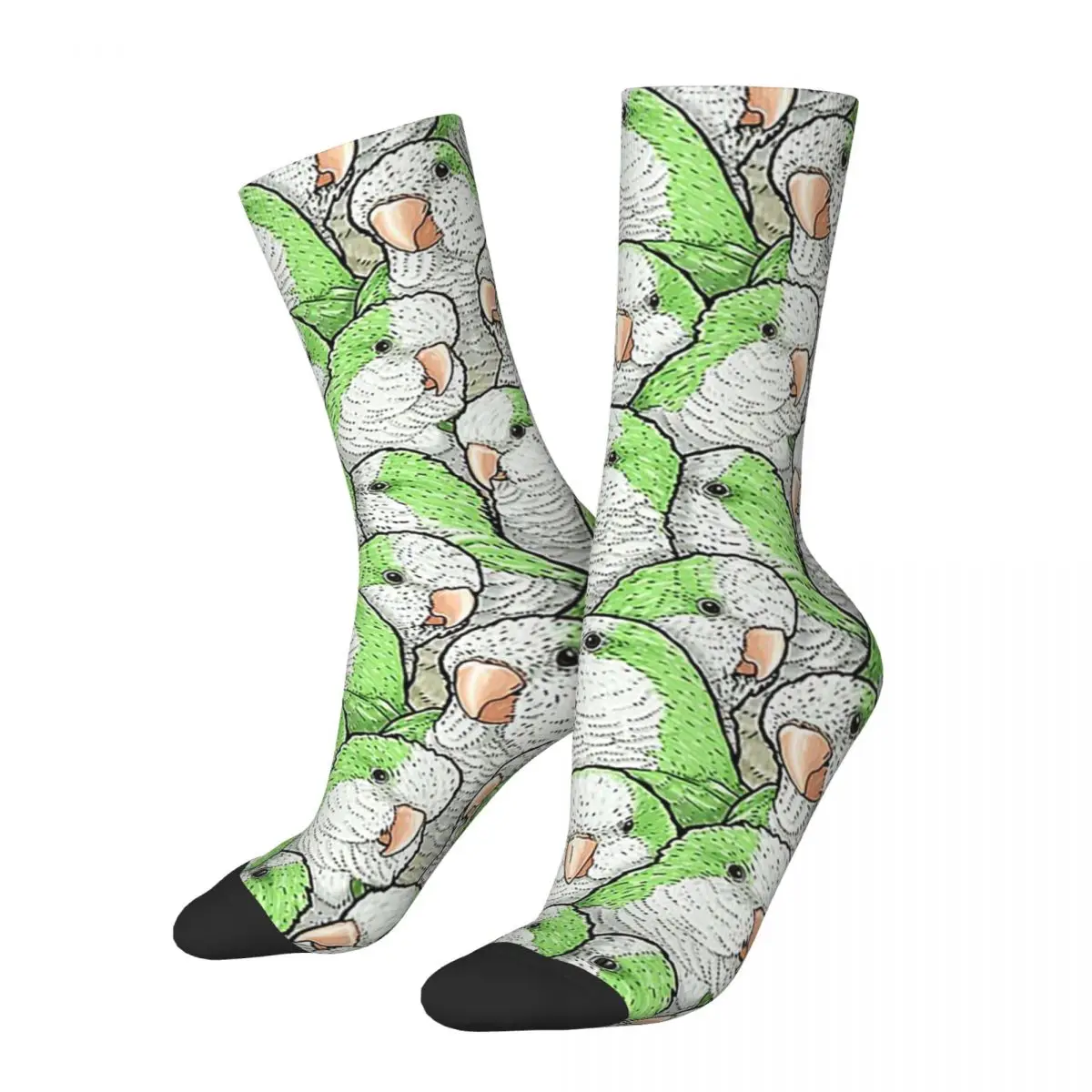 Green Quaker Monk Parakeets Socks Harajuku Super Soft Stockings All Season Long Socks Accessories for Unisex Christmas Gifts