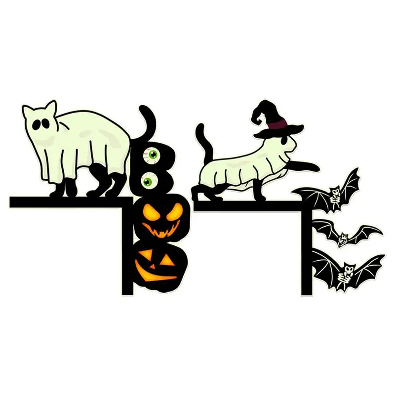 Halloween Door Frame Glowing Decoration innovative Glowing Cat Wall sticker Eye catching festival vibe enhancer for door wall