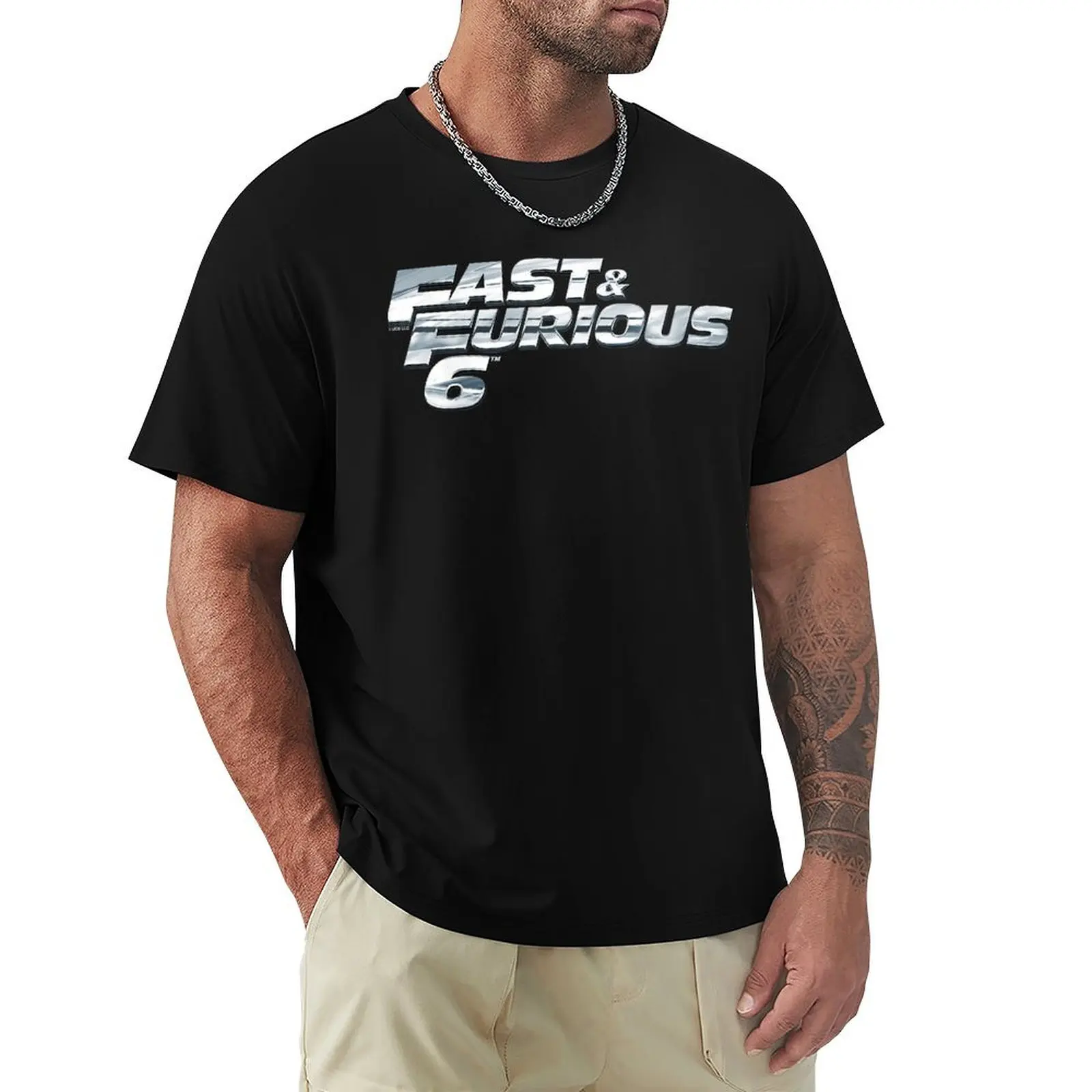 

Fast & Furious 6 Steel Movie Logo T-Shirt cute tops valentines clothes cotton man t-shirts plain mens graphic t-shirts pack