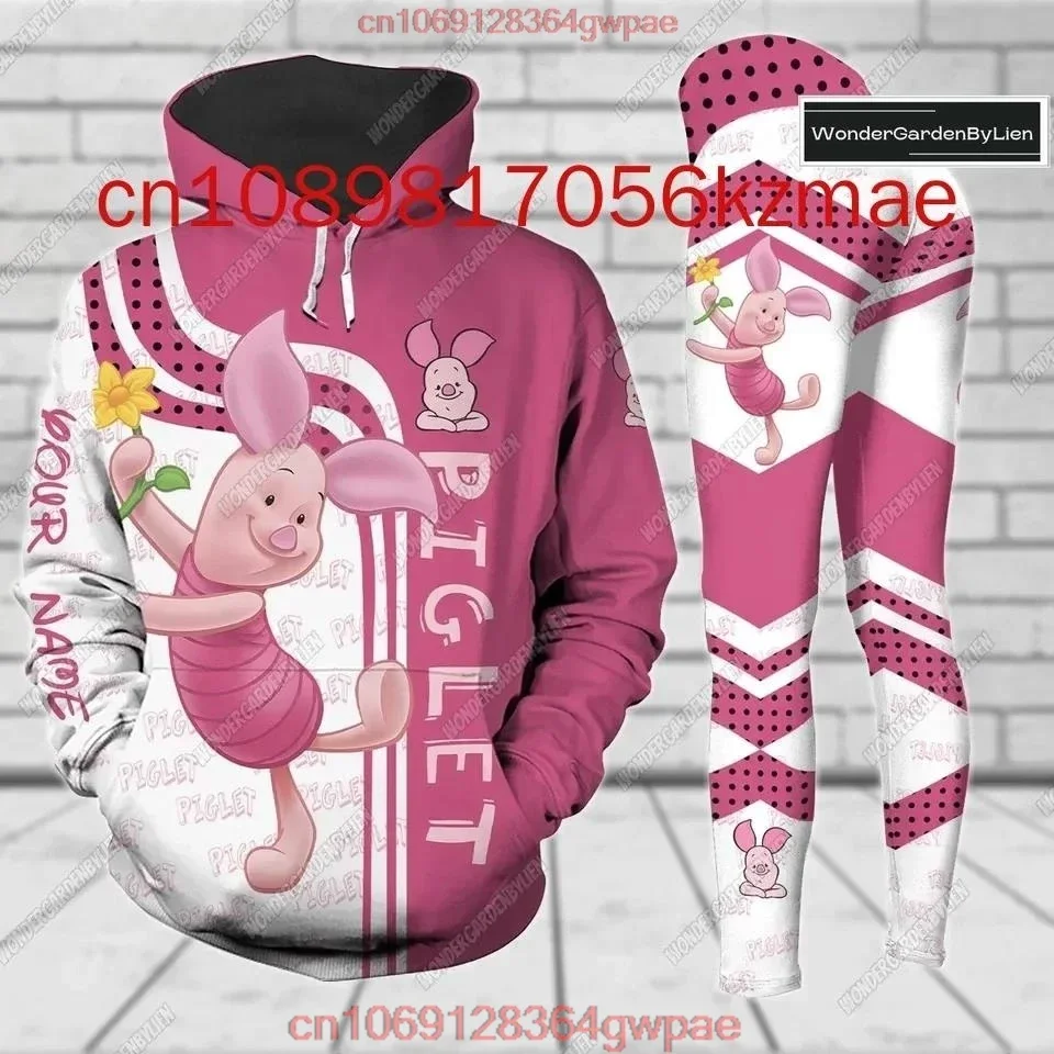 Free Custom Name Disney Piglet Hoodie And Leggings Women's Hoodie Yoga Pants Sweatpants Fashion Sets