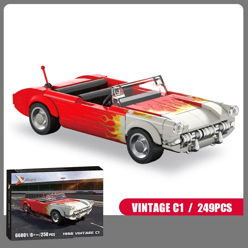 

Городской 249 шт. винтажный C1 скоростной гоночный автомобиль, строительные блоки, классический спортивный автомобиль, суперкар, сборка кирпичей, коллекция игрушек, подарок для мальчиков