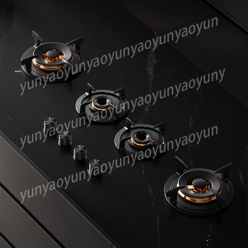 4-Burner Built-in Gas Cooktop 5.2KW Copper Head Flame Protection Custom Kitchen Cooking Stove