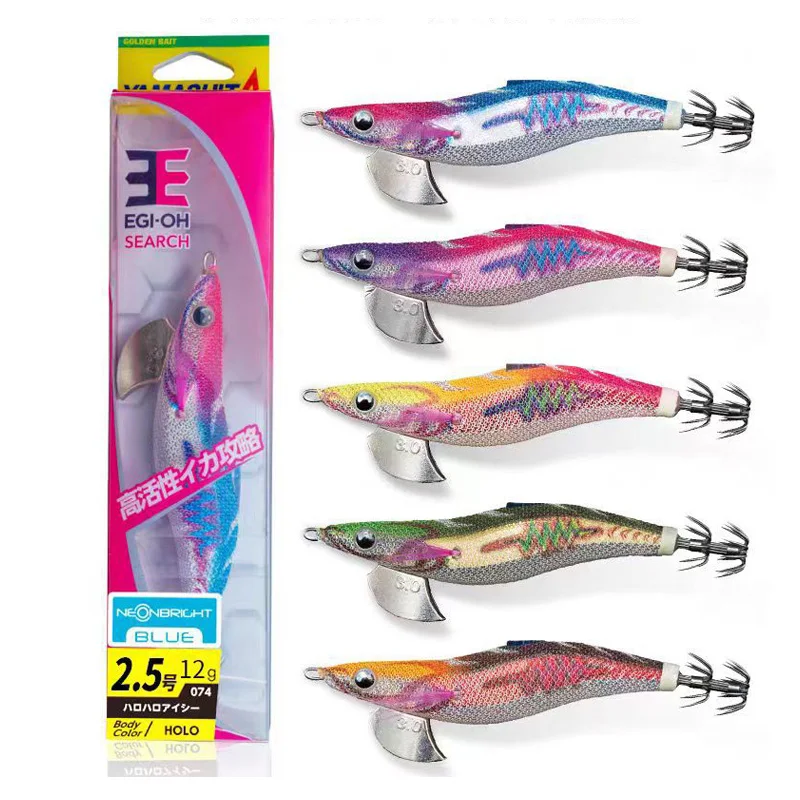 YAMASHITA EGI-OH coquillage néon lumineux sons lumineux perles en bois crevettes calmar crochet seiche calmar appât # 3.0 # 3.5
