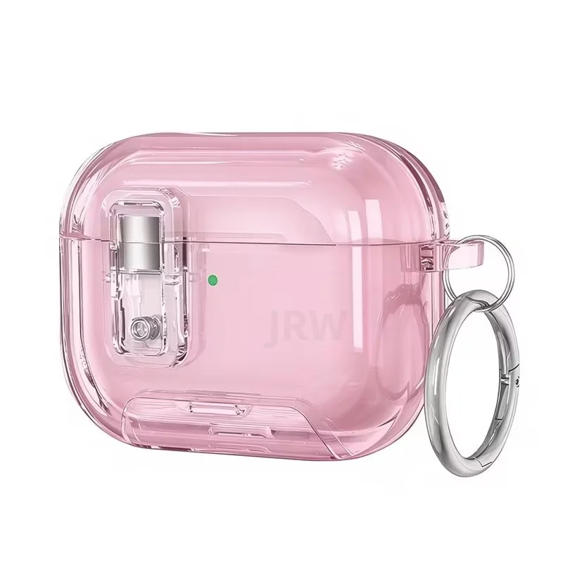 Sicherheitsschloss für AirPods Pro 3/Pro2/Pro/4 Transparente Hülle mit Telefonständer-Design Automatisch öffnender Deckel mit Schlüsselanhänger für AirPods 4/Pro 3/Pro – Detail 9