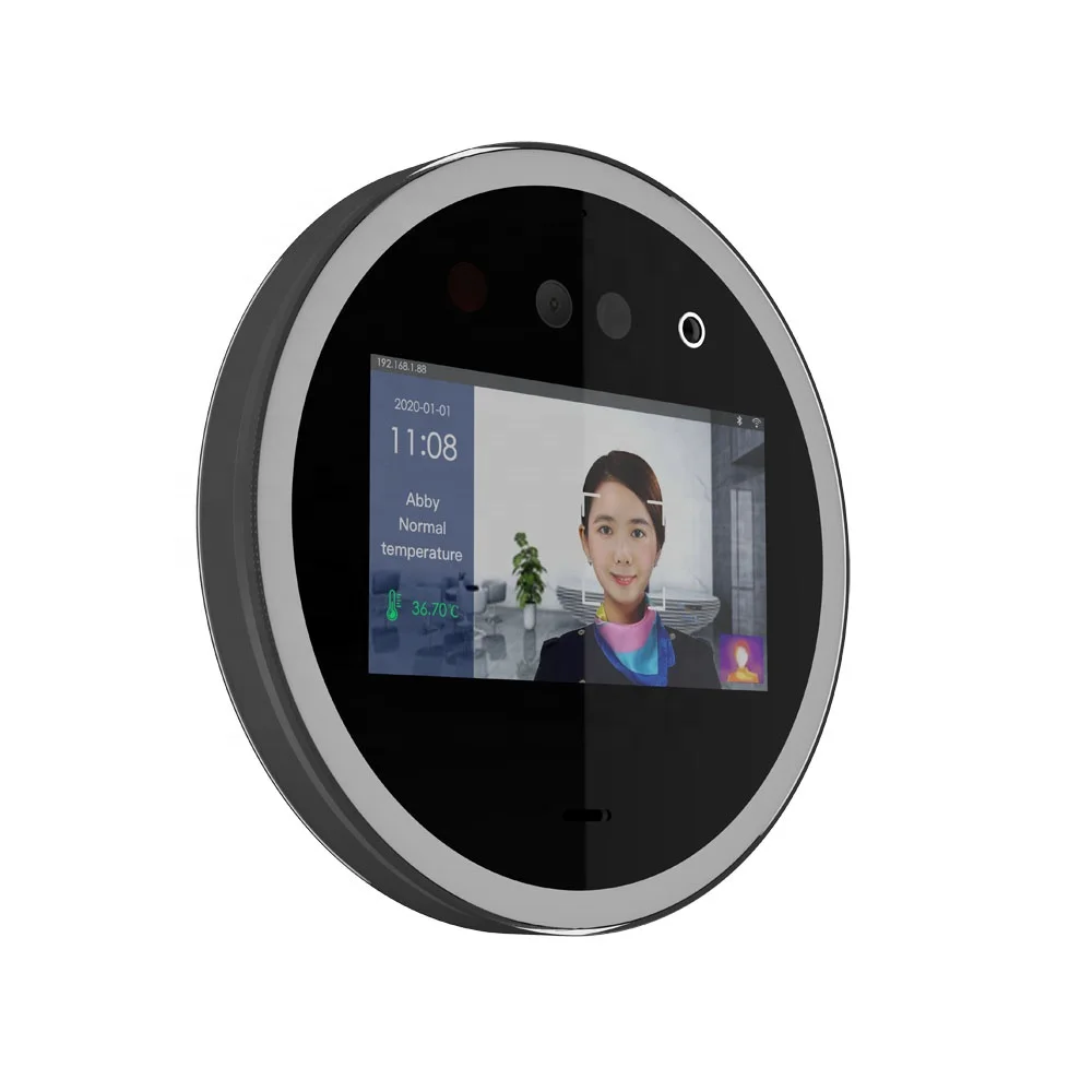 2.4G 5.8G Dual WIFI 5 Inch  Screen Face Recognition Voice Broadcast Light Indicator Temperature Measurement Dual Lens Camera