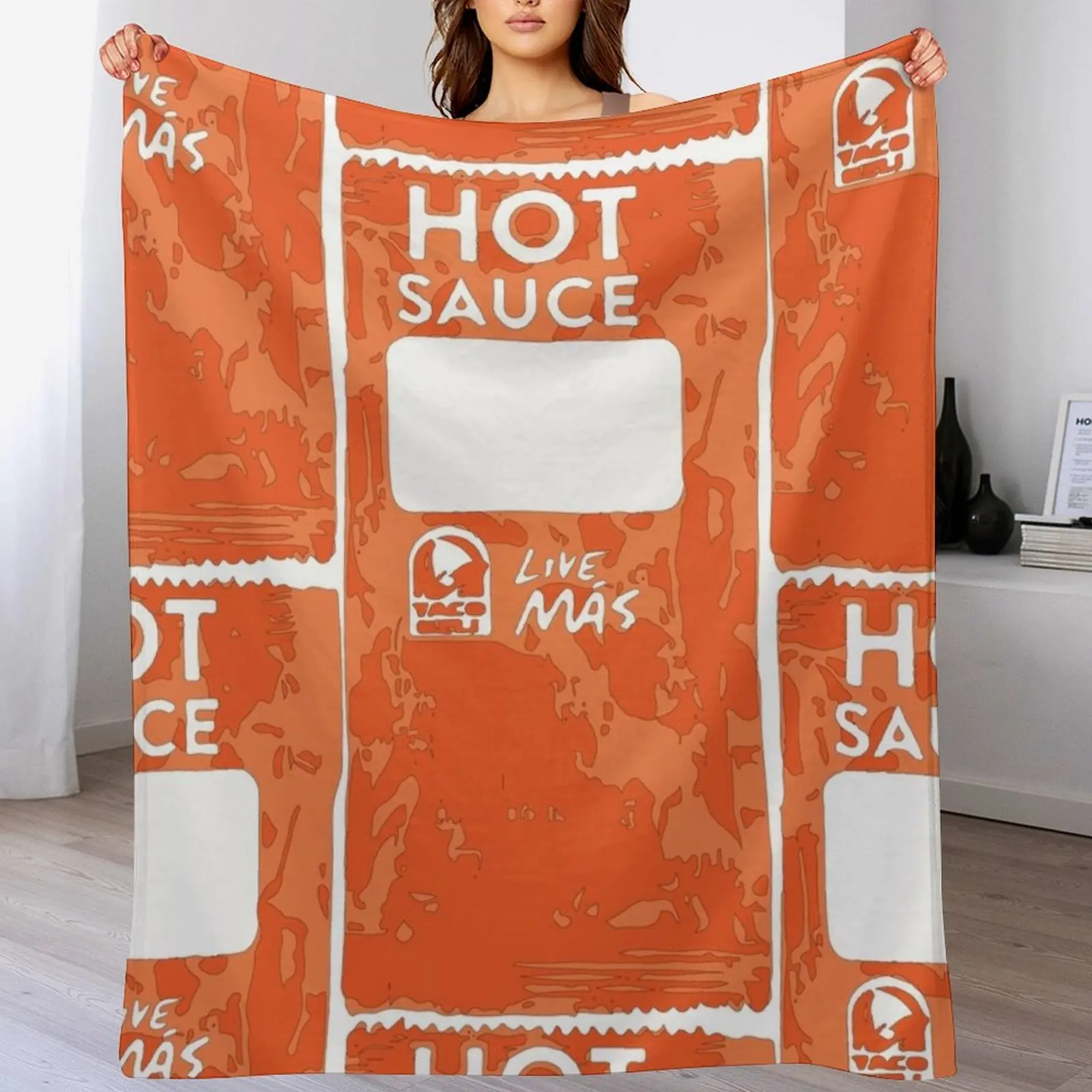 Taco Bell Hot Sauce Packet Throw Blanket Shaggy Heavy Extra Large Throw Polar Blankets