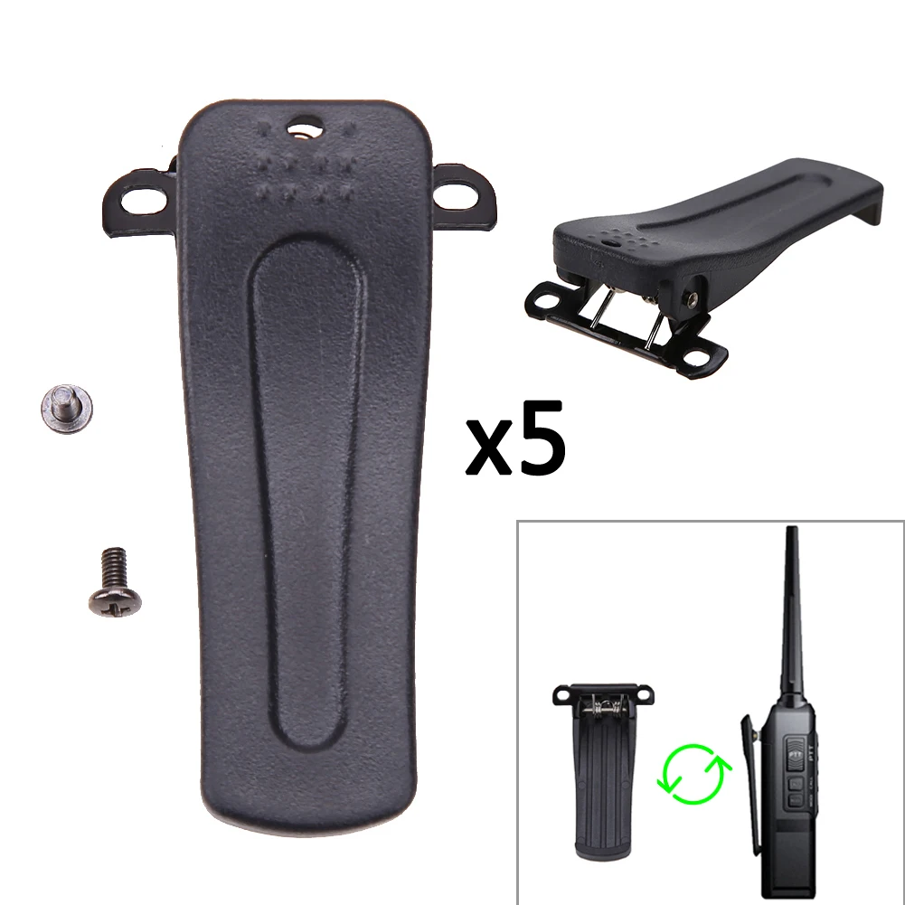 

5pcs Interphone Back Clip Practical Walkie Talkie Clip 2-Way Radio Accessories for Baofeng BF-666S BF-777S BF-888S