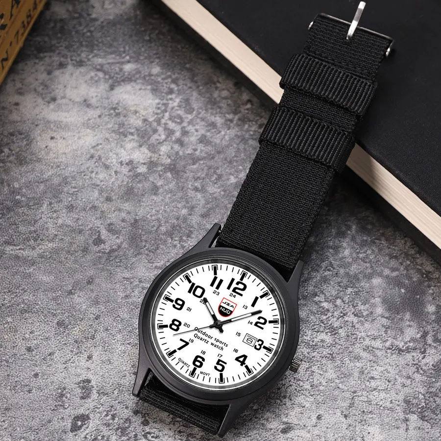 New sports men's watch, simple and casual men's quartz watch, nylon strap digital calendar watch, men's watch