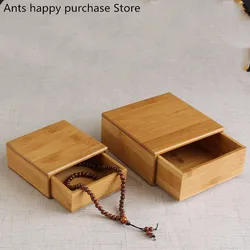 Bamboo and wood jewelry box small simple bamboo bracelets beads storage box Magnet switch Chinese Beautiful gift boxs