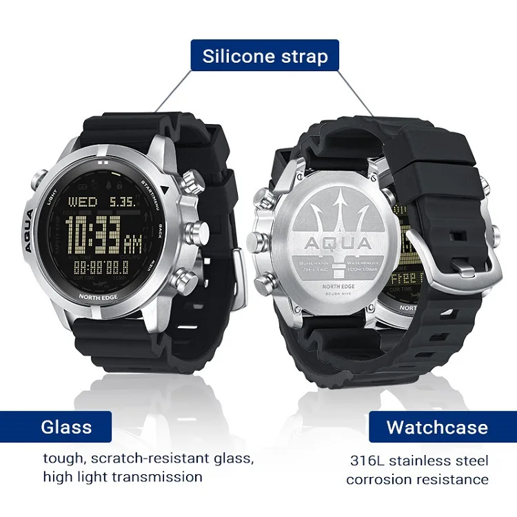 

Men's Outdoor Sports Intelligent Diving Computer Watch with Altitude Pressure Compass Temperature Electronic Watch