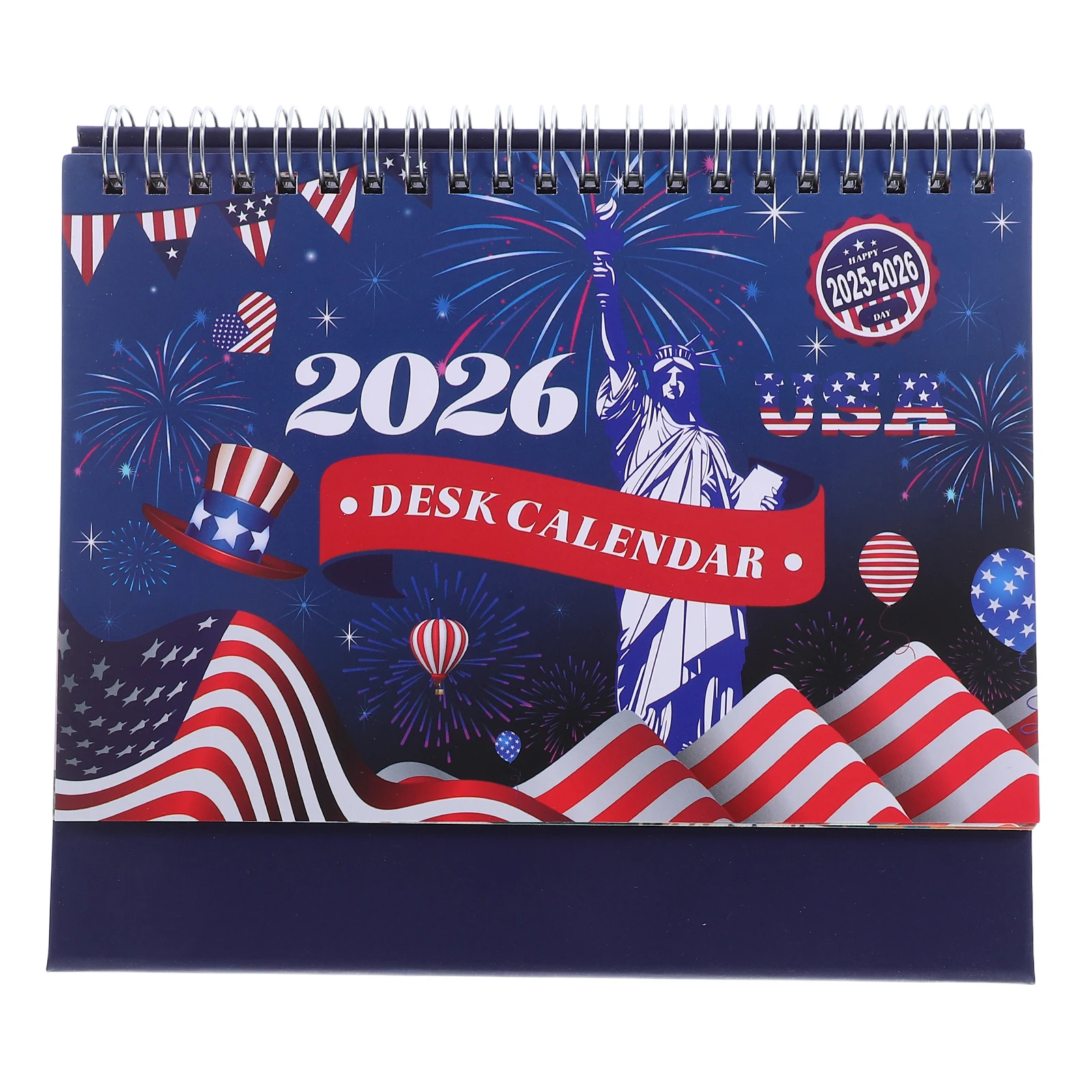 

2026 Desk Calendar Small Standing Flip Patriotic Decorations Thick Paper Sturdy Compact Tabletop Office Home Use Mini