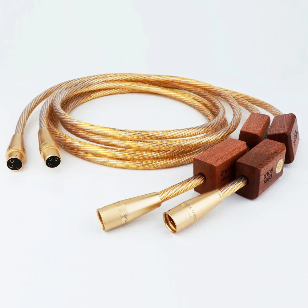 

Preffair Gold RCA Audio Cable HIFI XLR Male To Female Plug Lin Highest Reference Interconnects Audiophile For Amplifier CD