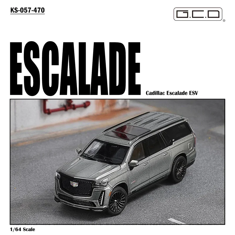 In Voorraad GCD 1/64 Cadillac Escalade ESV 2023 Legering Speelgoed Motorvoertuig Diecast Metaal Model Geschenken