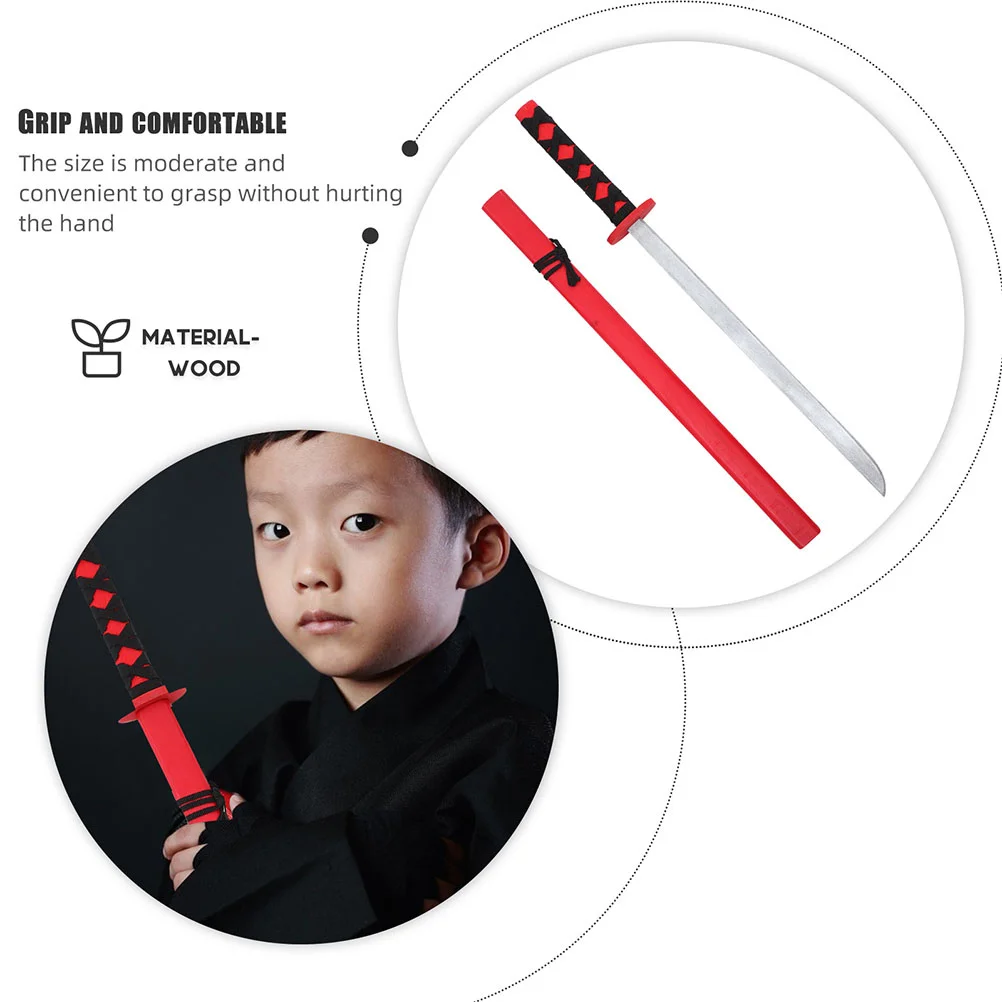 سيف خشبي ساموراي ياباني للأطفال ، لعبة تأثيري تفاعلية ، مقاومة للاهتراء ، جمع الأطفال ، 2 *