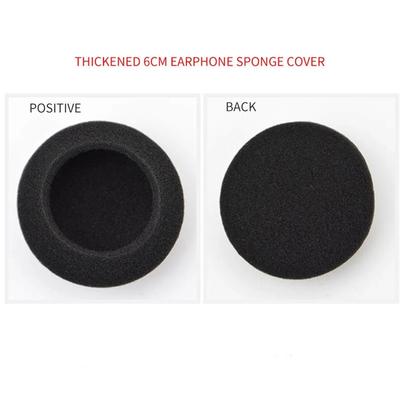 Ear Cotton Sponge Cover for Earphone, Algodão de ouvido espessado, Espuma de substituição, Tampa do microfone, 6cm